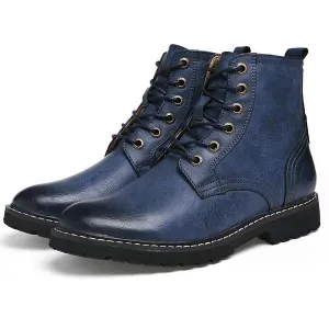 Men Genuine Leather Winter Snow Boots Pointed Toe Mid-Calf Boots For Men Ankle Non-slip Shoes