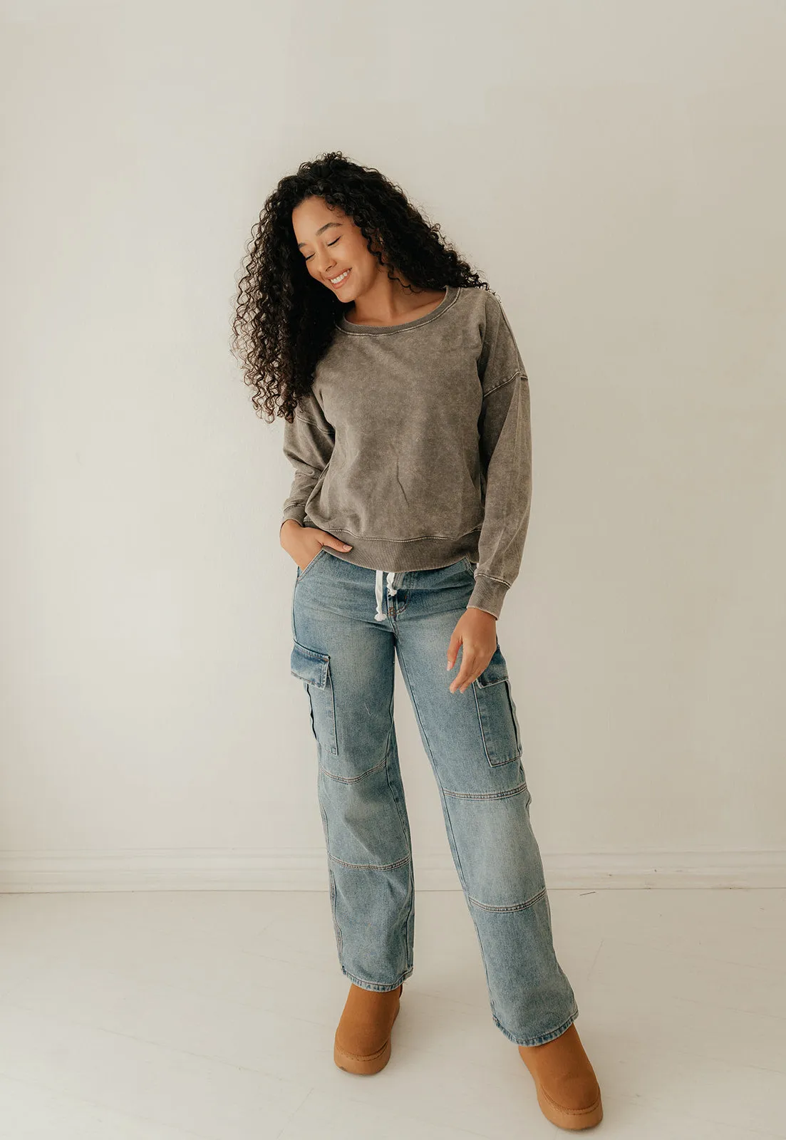 Mia Acid Wash Pullover