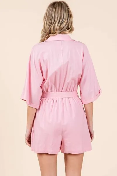 Mittoshop Tie Waist Half Sleeve Romper
