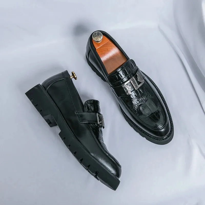 ModaLux Weiße Herren Party und Business Slipper mit dicken Sohlen