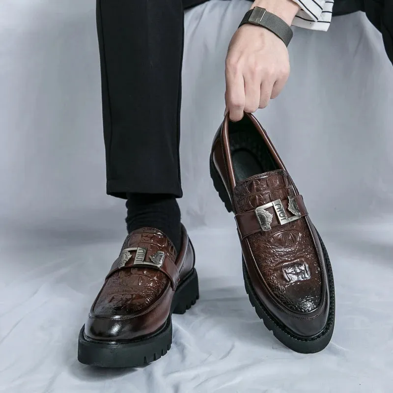 ModaLux Weiße Herren Party und Business Slipper mit dicken Sohlen