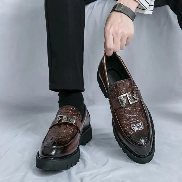 ModaLux Weiße Herren Party und Business Slipper mit dicken Sohlen