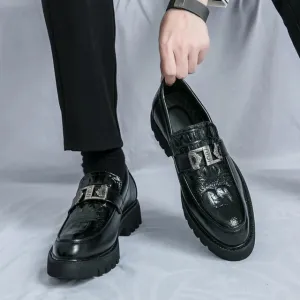 ModaLux Weiße Herren Party und Business Slipper mit dicken Sohlen