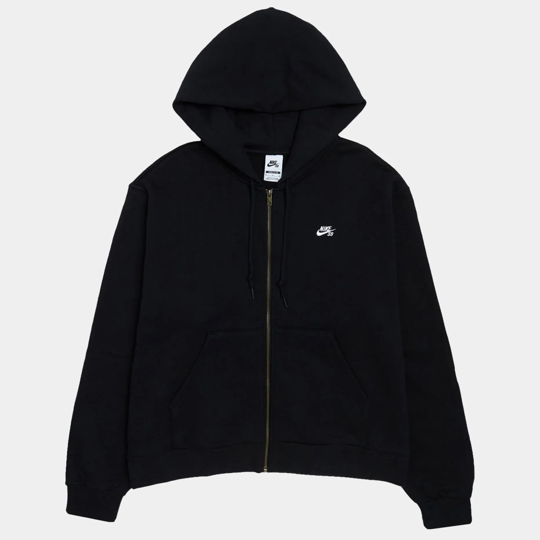 NIKE SB  ESSENTIAL LOGO LOGO ZIP-UP HOODIE - BLACK/WHITE