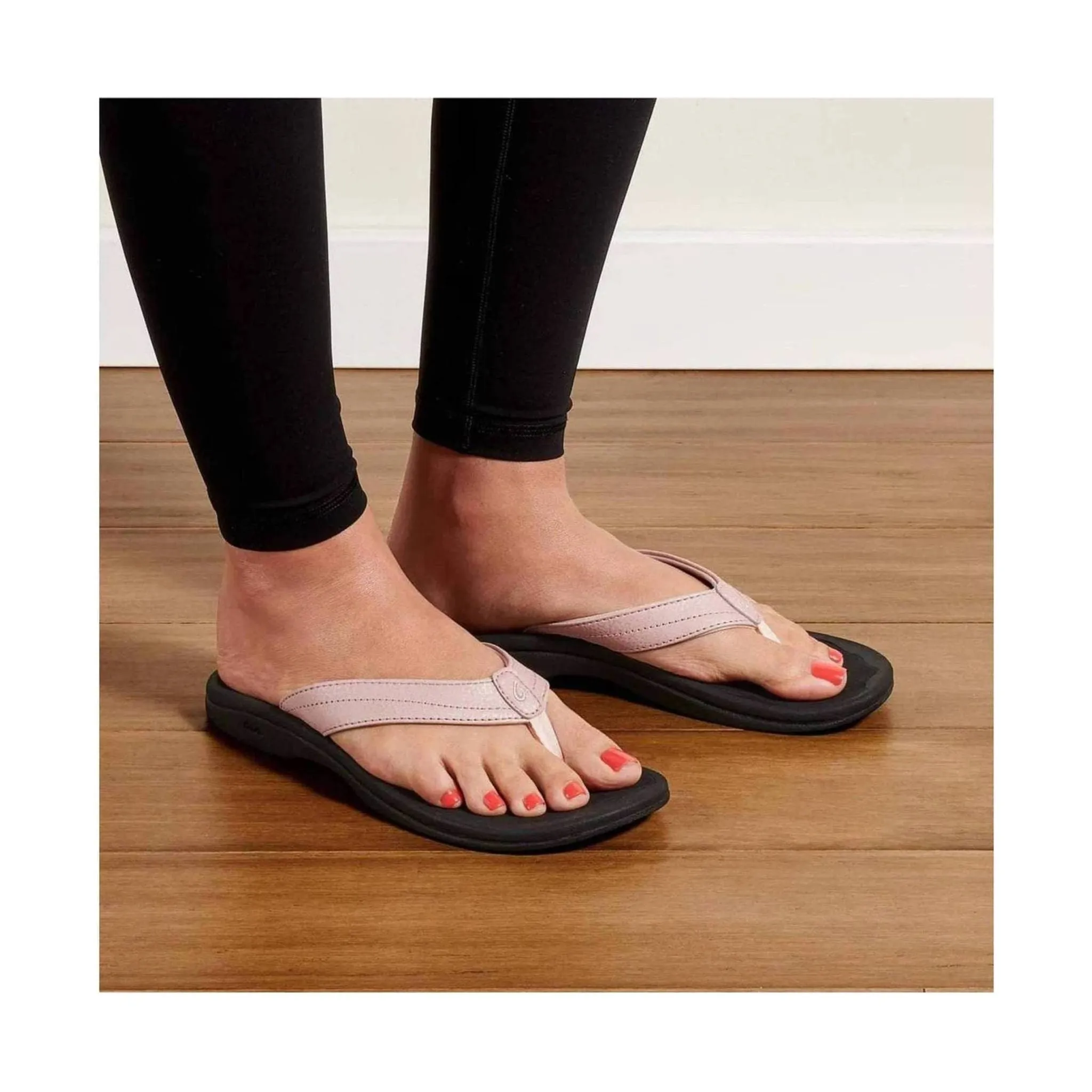 OluKai Women's Ohana Sandals - Petal Pink/Black