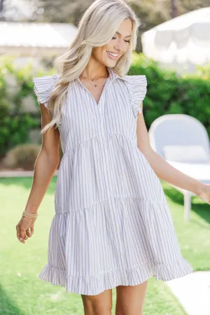 On The Case Lavender Purple Striped Dress