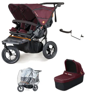 Out n About Nipper V5 Double Pushchair Starter Bundle - Bramble Berry
