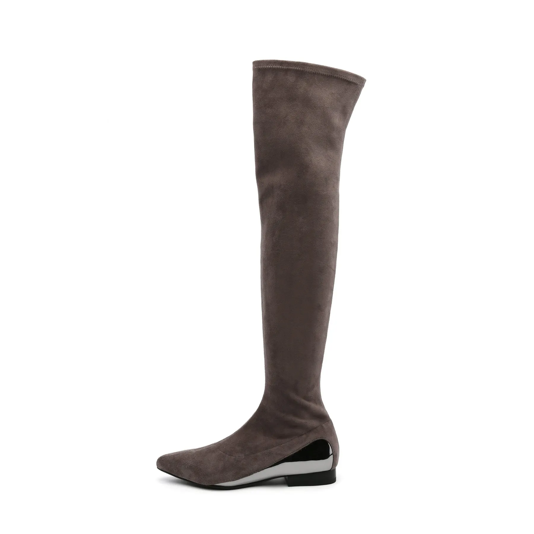 Over Knee Knit Shaft Boot Khaki