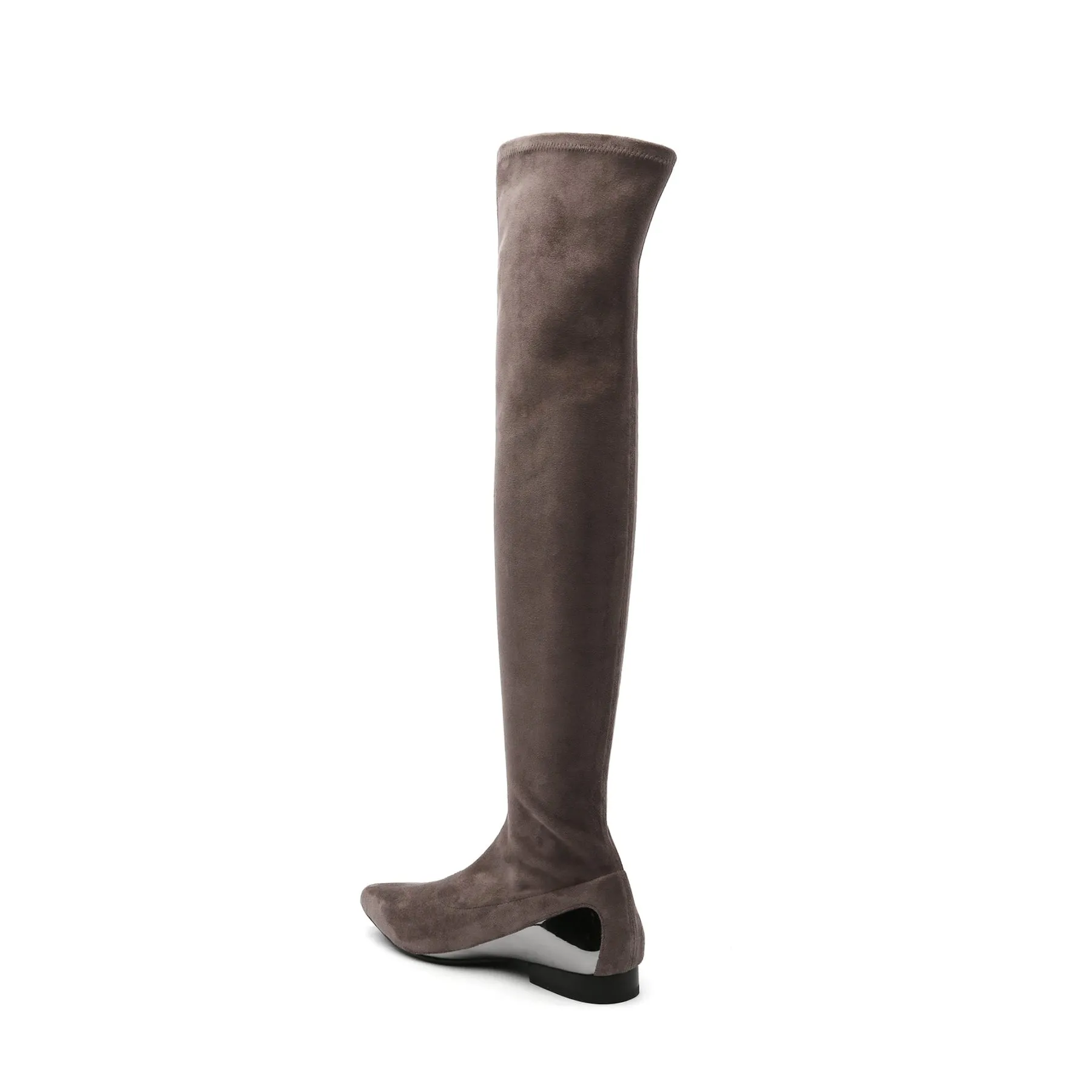 Over Knee Knit Shaft Boot Khaki