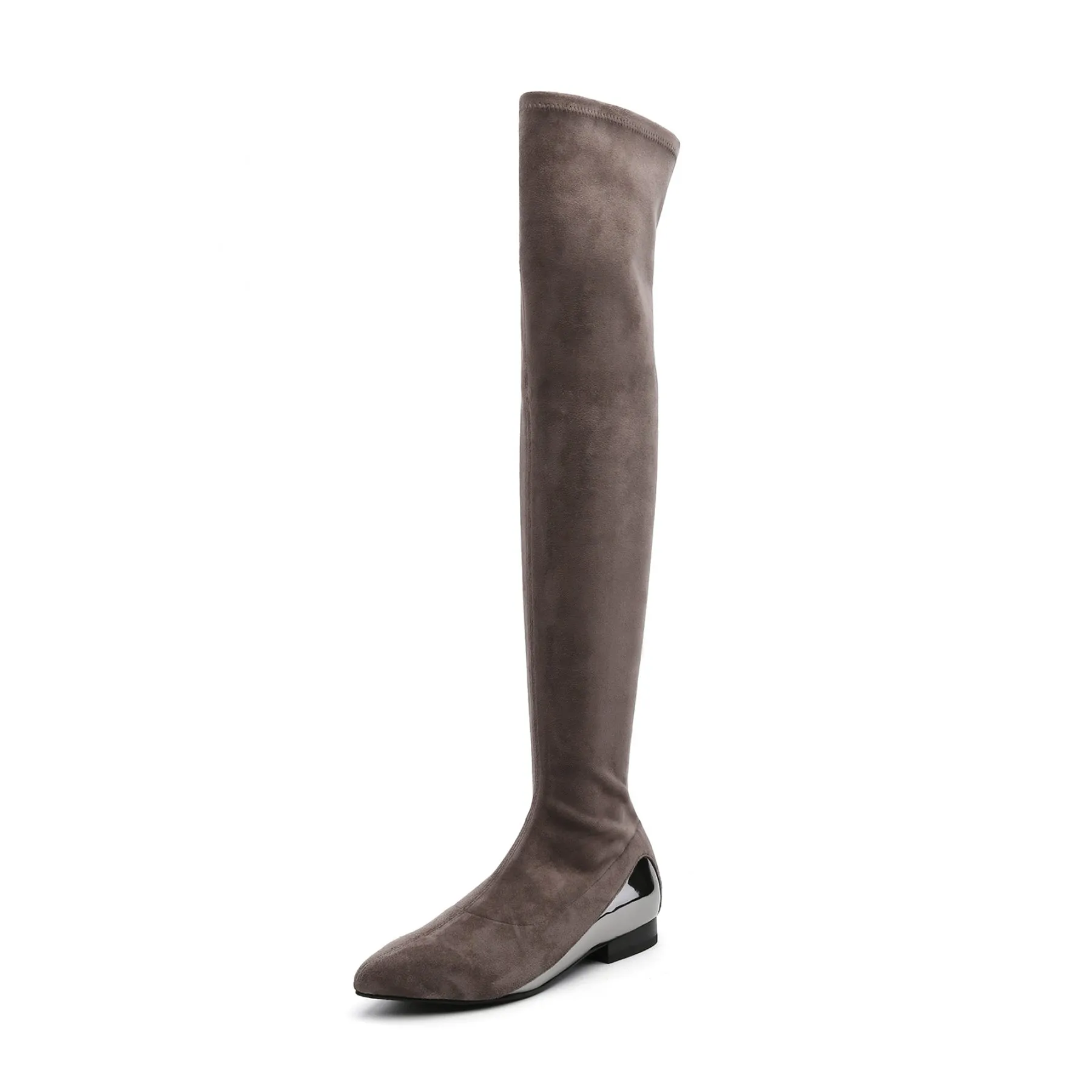 Over Knee Knit Shaft Boot Khaki