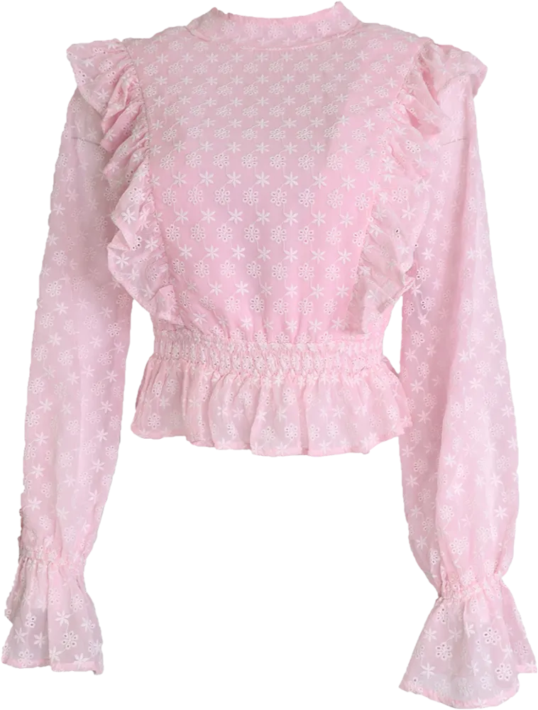 Peplum Ruffle Top - Pink
