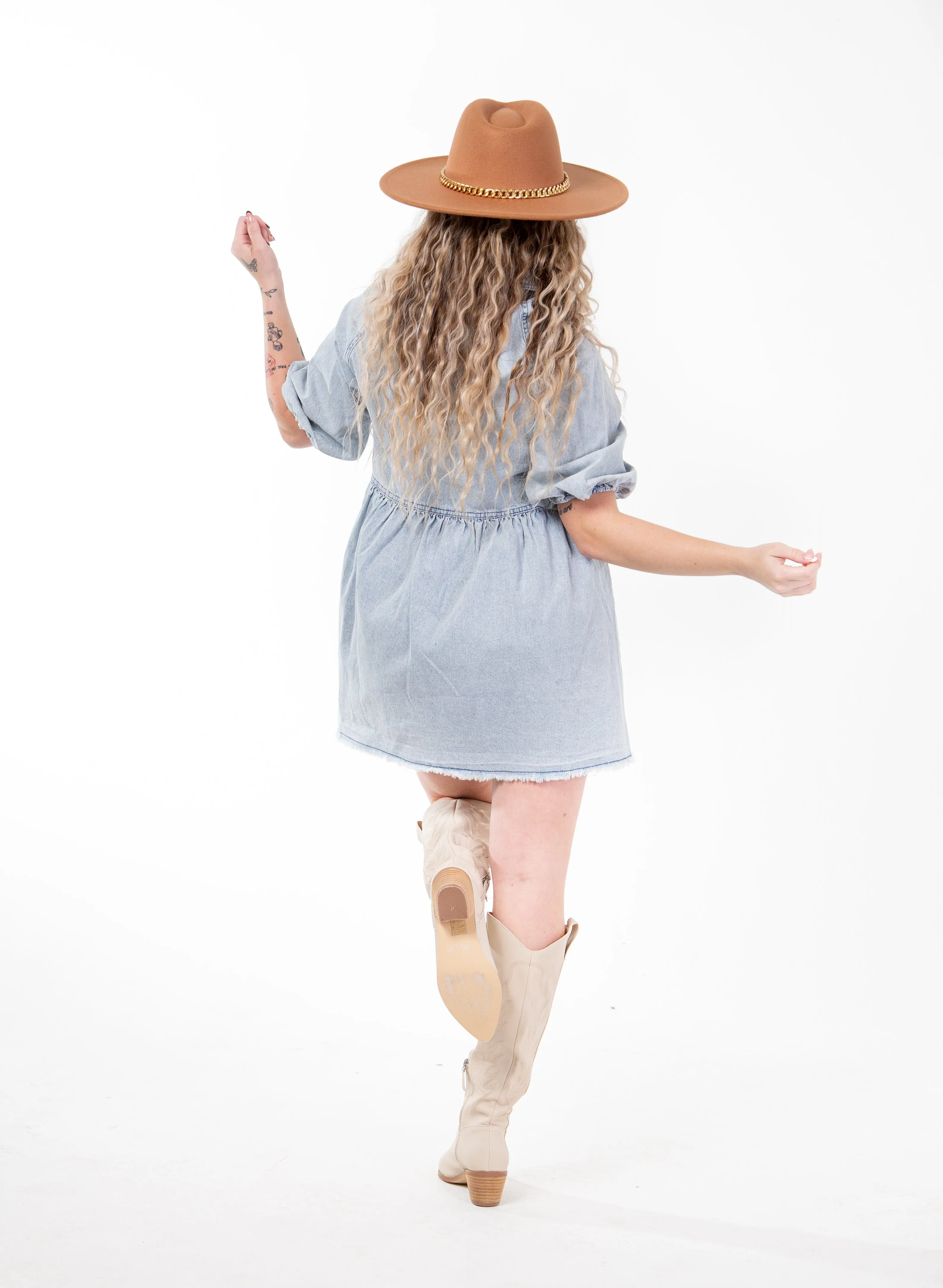POPPY DENIM BABYDOLL DRESS