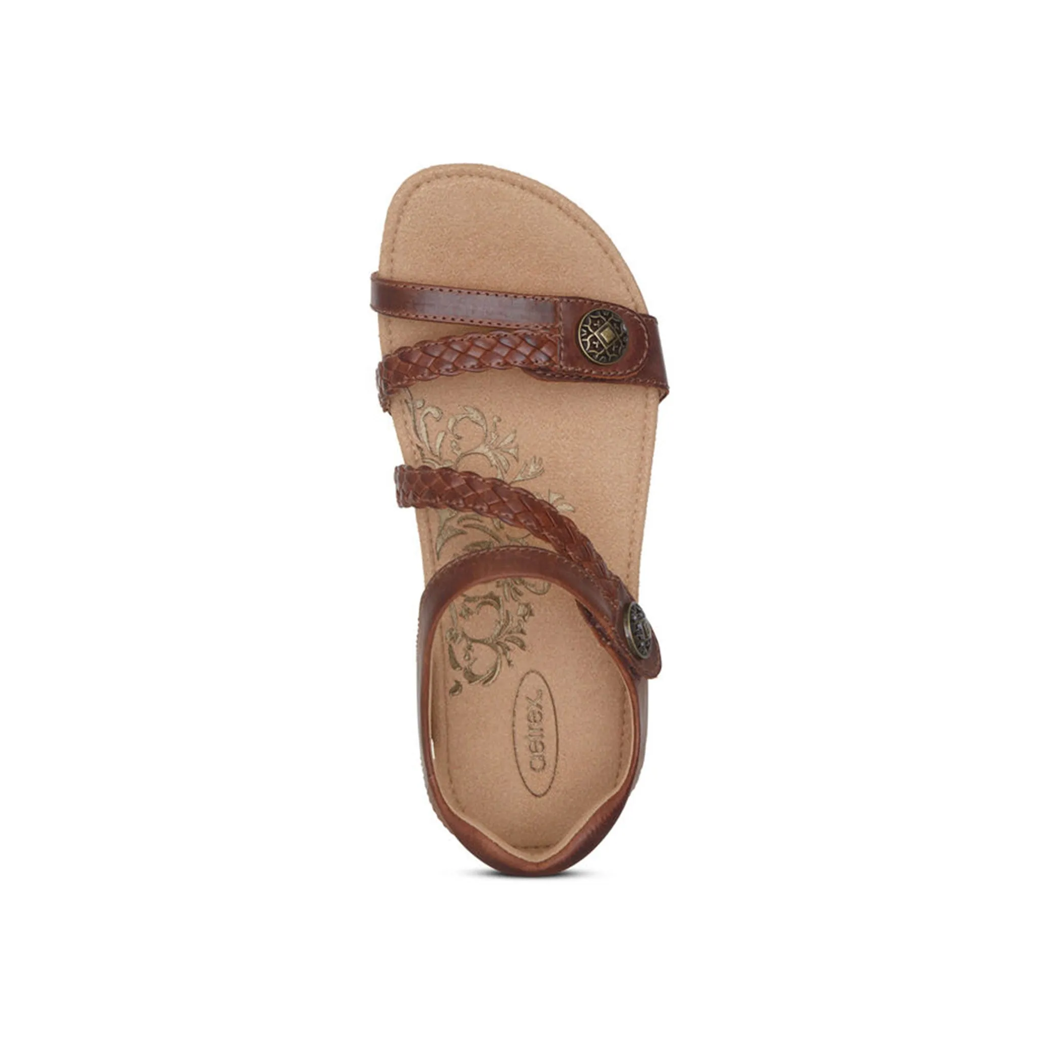 [PRE-ORDER] Aetrex | Jillian Braided Quarter Strap Walnut