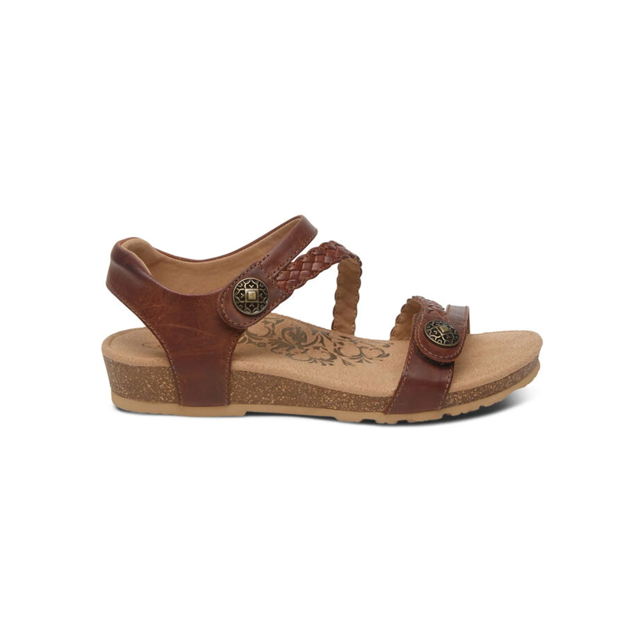 [PRE-ORDER] Aetrex | Jillian Braided Quarter Strap Walnut