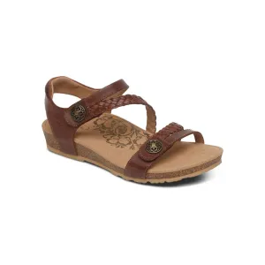 [PRE-ORDER] Aetrex | Jillian Braided Quarter Strap Walnut