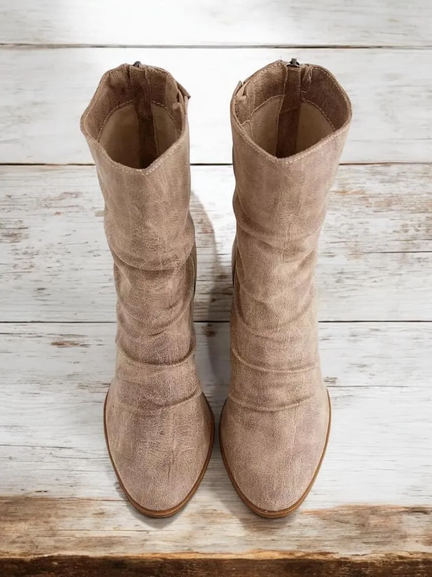 PRESLEY LOW BOOTS IN TAUPE by VERY G