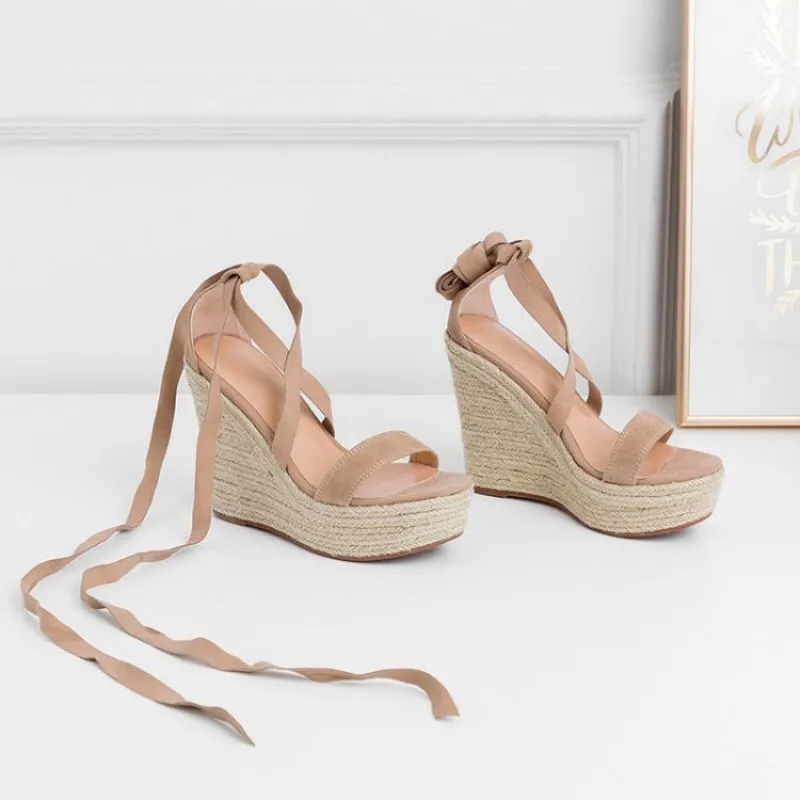 Roman platform platform espadrille high-heeled sandals