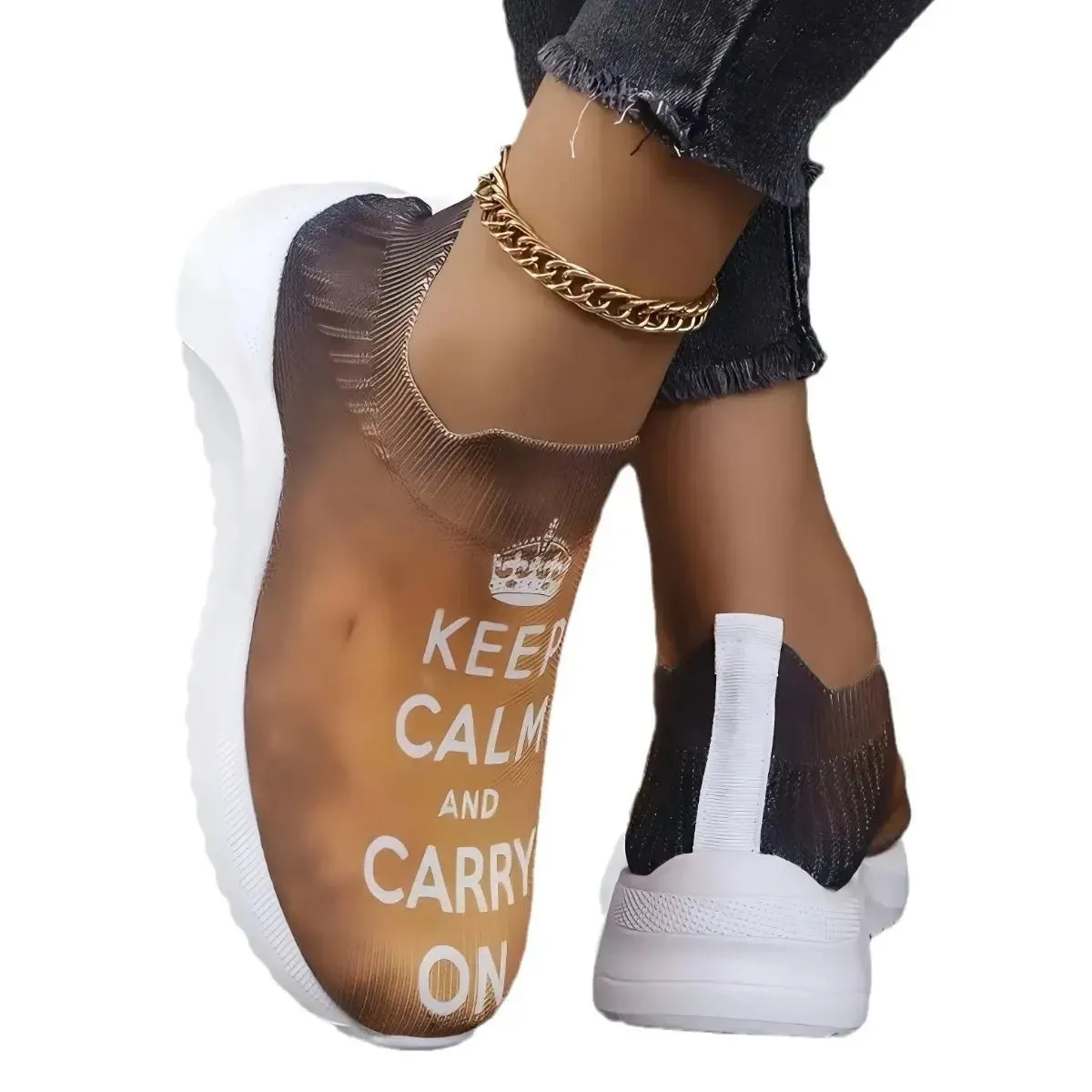 Round Toe Platform Sneakers