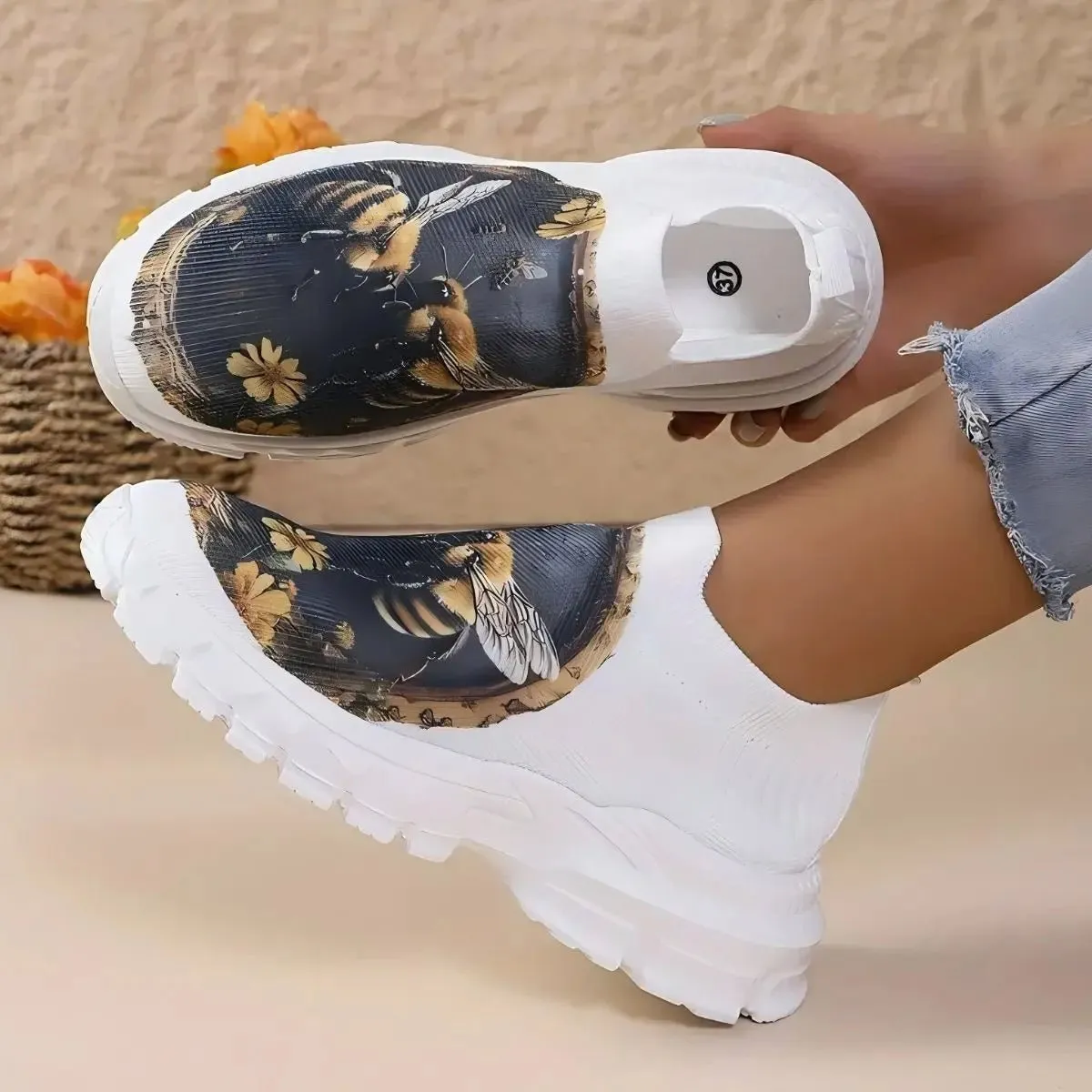 Round Toe Platform Sneakers