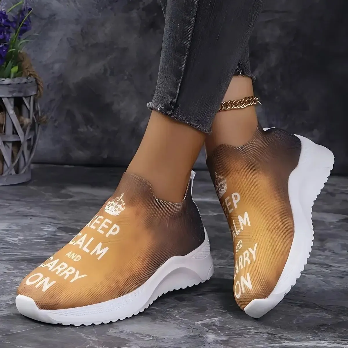 Round Toe Platform Sneakers