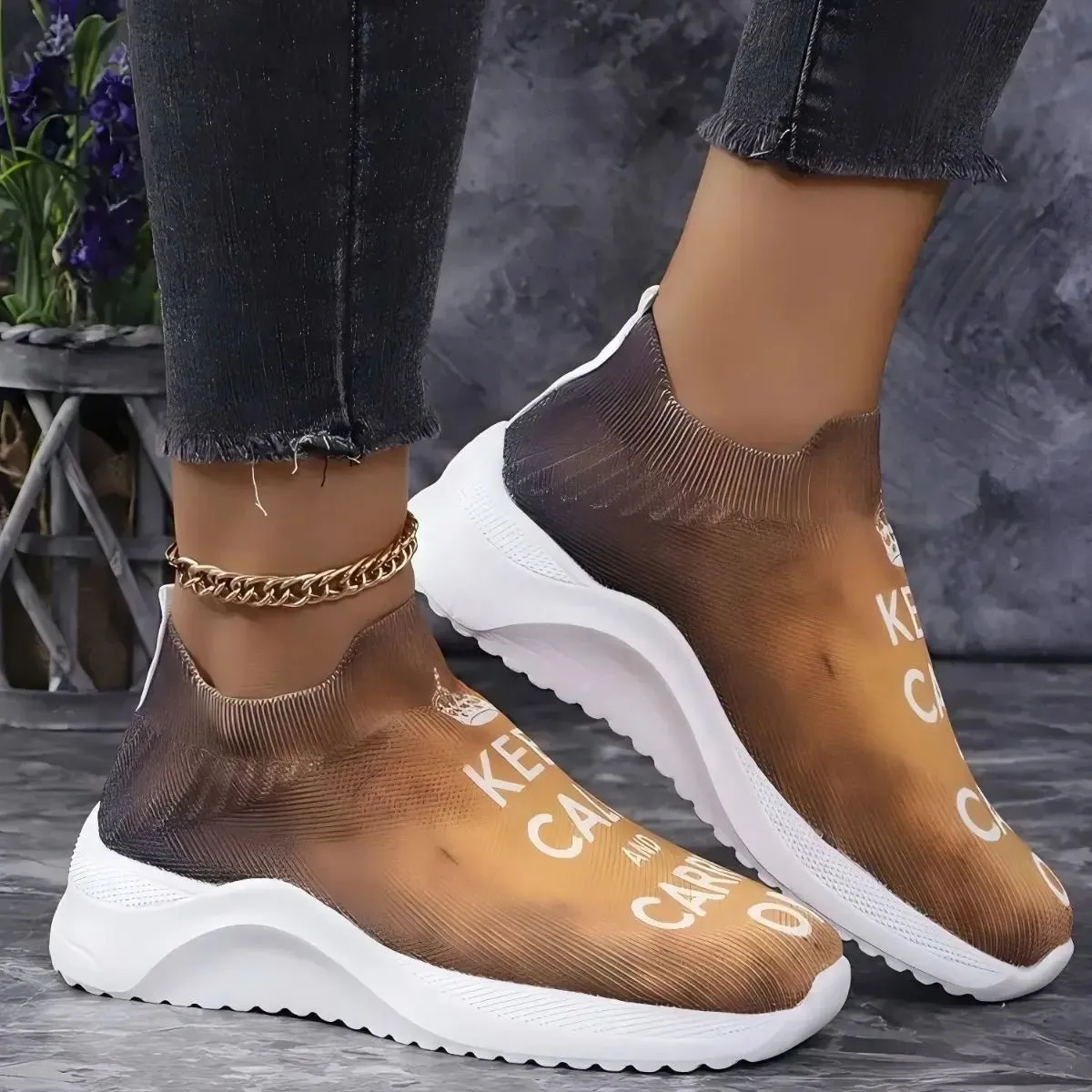 Round Toe Platform Sneakers