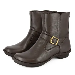Shimoni : Ladies Leather Ankle Boot in Choc Delta