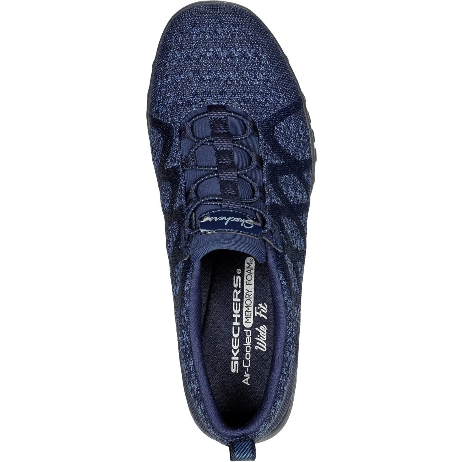 Skechers 100301 Relaxed Fit Breathe Easy Infi Knity Sneakers für Damen, weite Passform, Marineblau