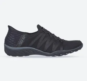 Skechers 100593 Breathe Easy Roll With Me Sneakers für Damen, weite Passform, Schwarz