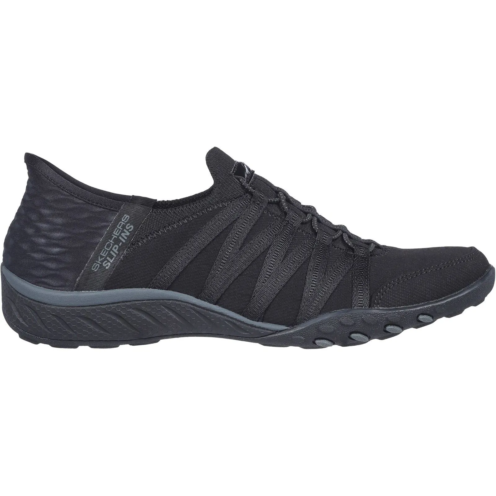 Skechers 100593 Breathe Easy Roll With Me Sneakers für Damen, weite Passform, Schwarz