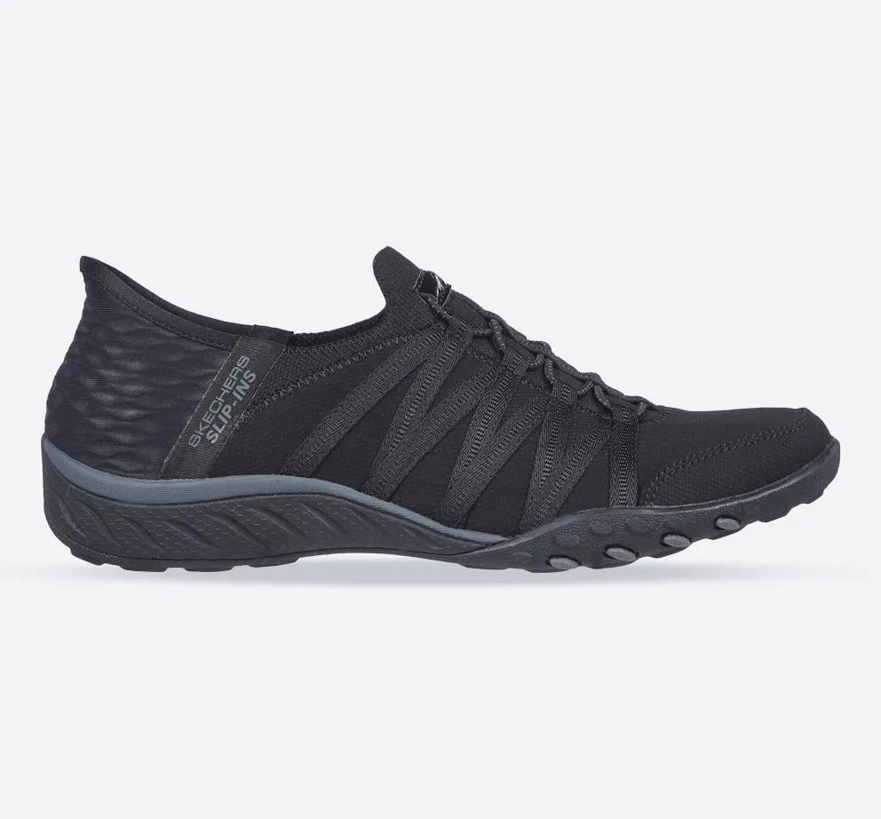 Skechers 100593 Breathe Easy Roll With Me Sneakers für Damen, weite Passform, Schwarz