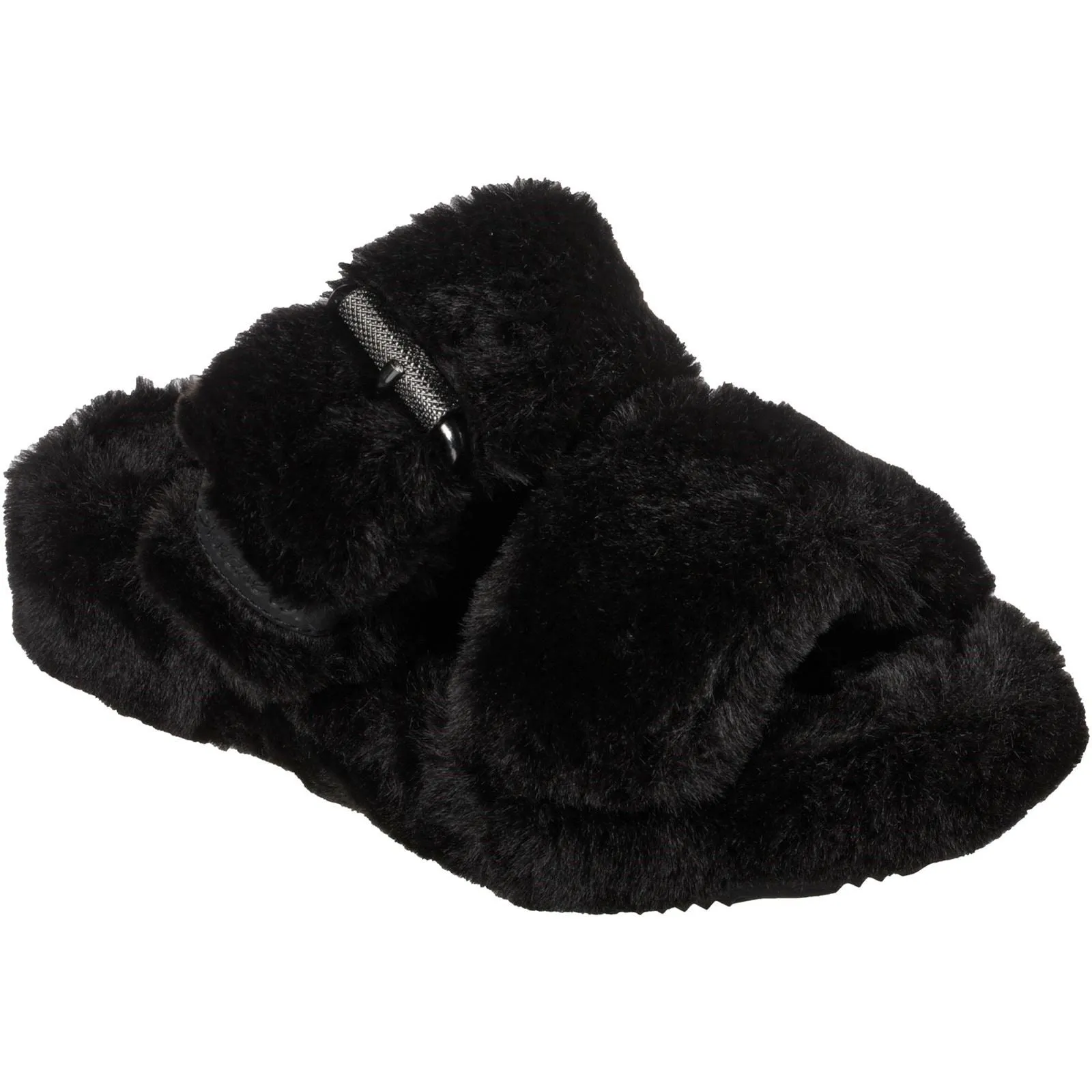 Skechers (GAR167238) Women's Cozy Wedge Slipper Sandal in Black 3 to 8