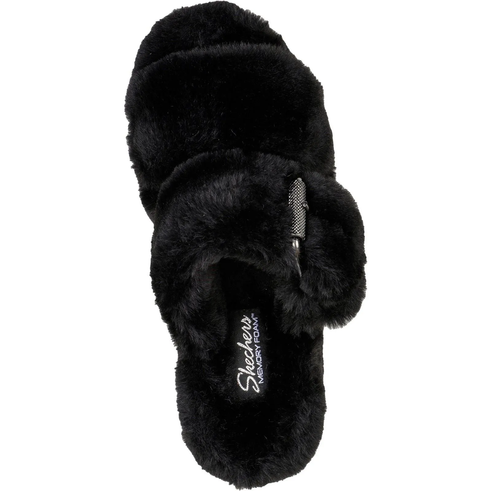 Skechers (GAR167238) Women's Cozy Wedge Slipper Sandal in Black 3 to 8