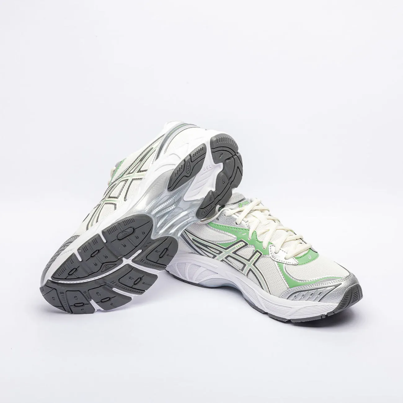 Sneaker running Asics GT-2160 in tessuto bianco e pelle verde