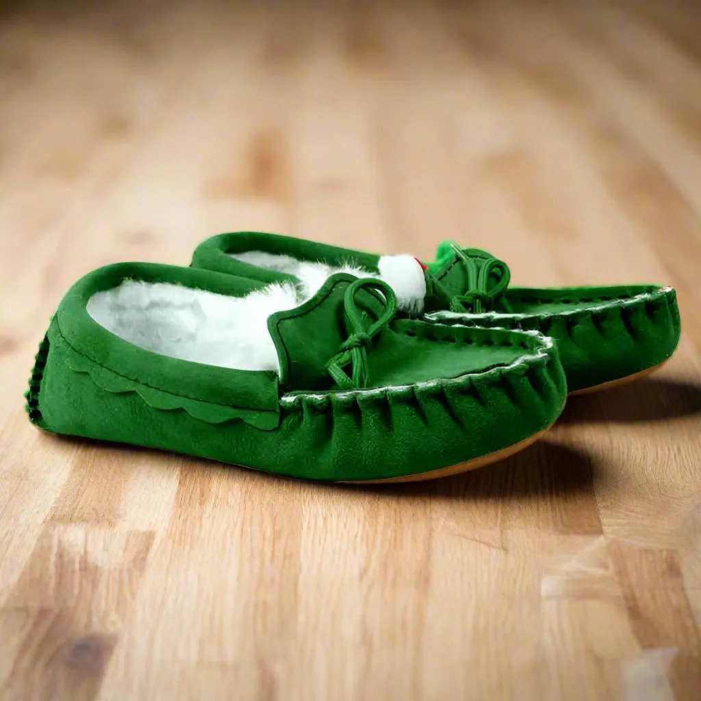 SPECIAL OFFER - Sheepskin and Leather Moccasin Slippers - Large Sizes 11.5, 12, and 13
