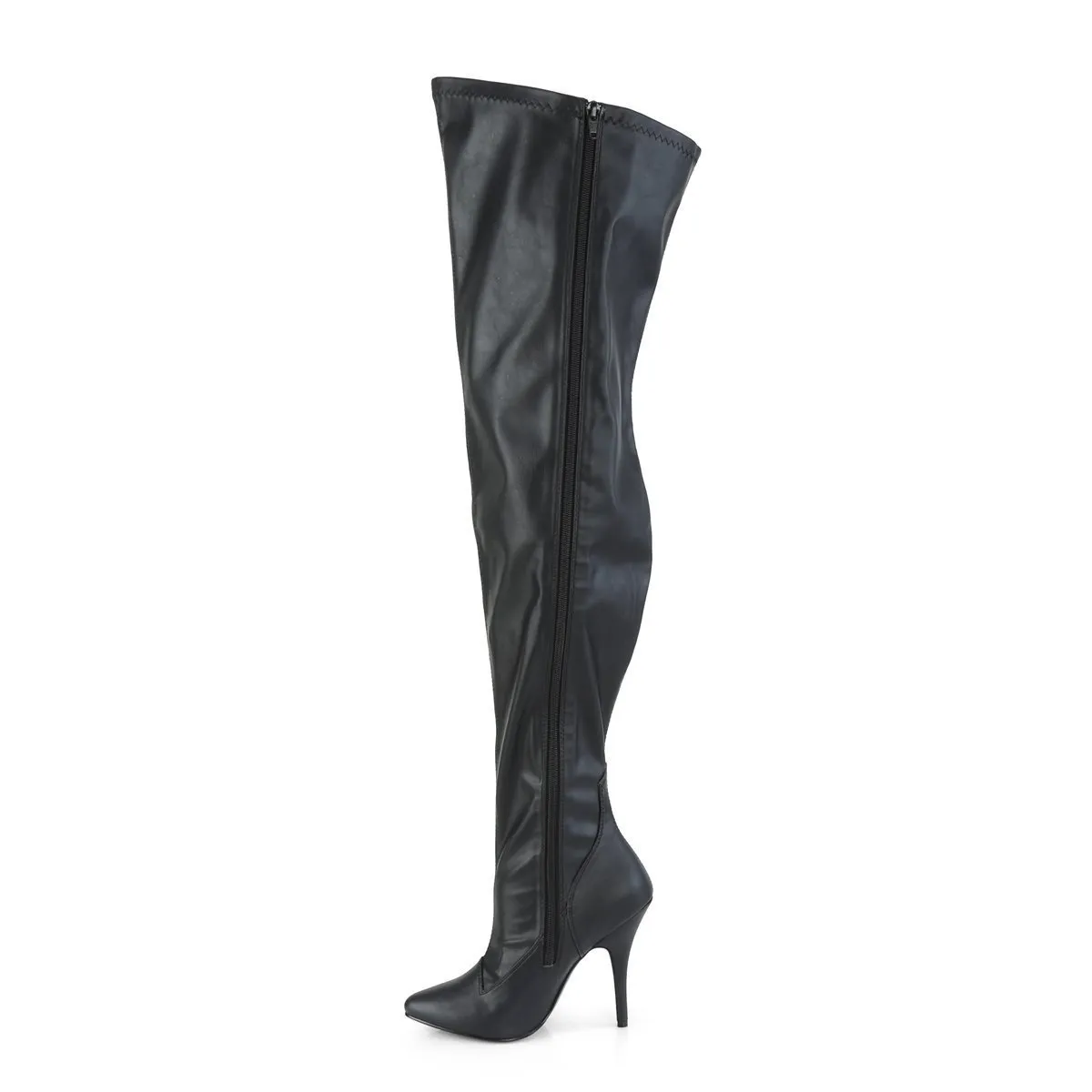 SS-SEDUCE-3000WC Wide Calf Boot | Black Faux Leather