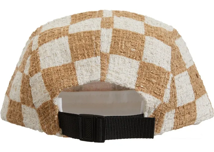Supreme Checkerboard Boucle Camp Cap- Tan