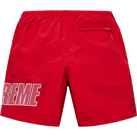 Supreme Logo Applique Water Short- Red
