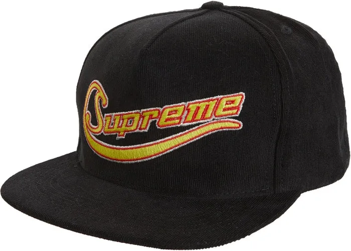 Supreme Metallic Logo Corduroy 5-Panel- Black