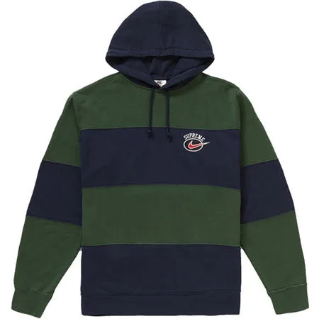 Supreme Nike Stripe Hooded Sweatshirt- Navy