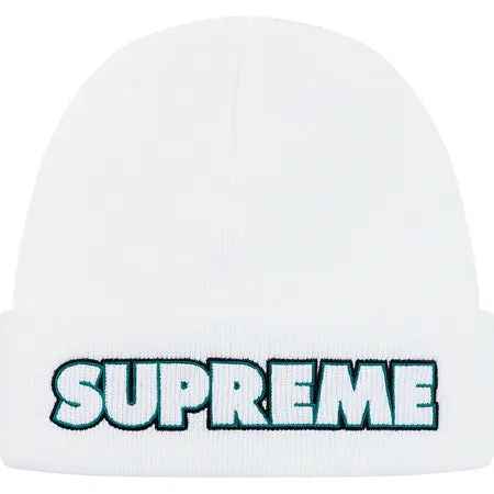 Supreme Outline Beanie- White
