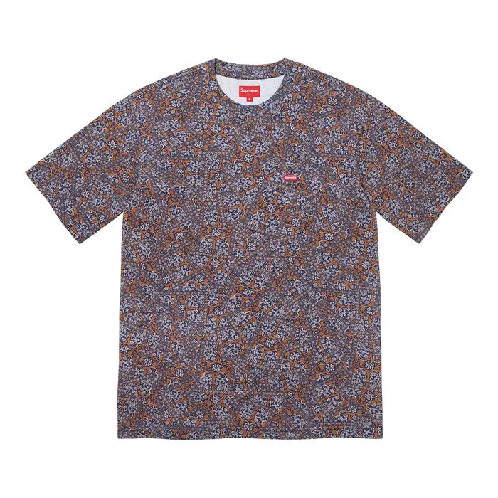 Supreme Small Box Tee (FW21)- Navy Floral Cards