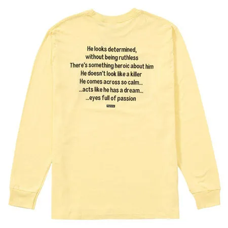 Supreme The Killer L/S Tee- Pale Yellow