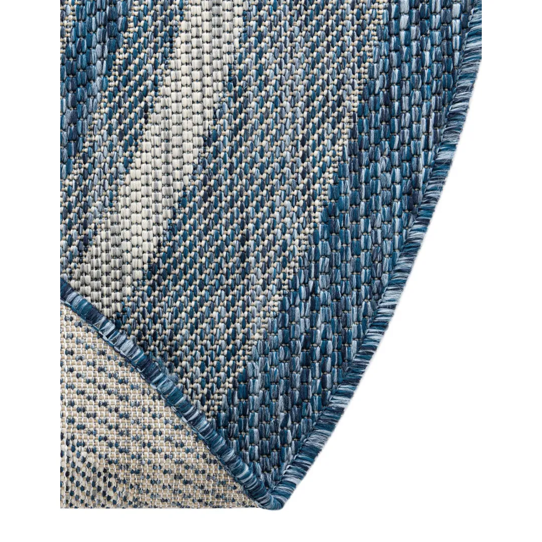 Swanee Blue Indoor / Outdoor Area Rug Arlmont & Co. Rug Size: Oval 3'3" x 5'3"