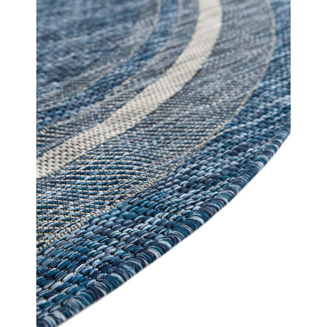 Swanee Blue Indoor / Outdoor Area Rug Arlmont & Co. Rug Size: Oval 3'3" x 5'3"