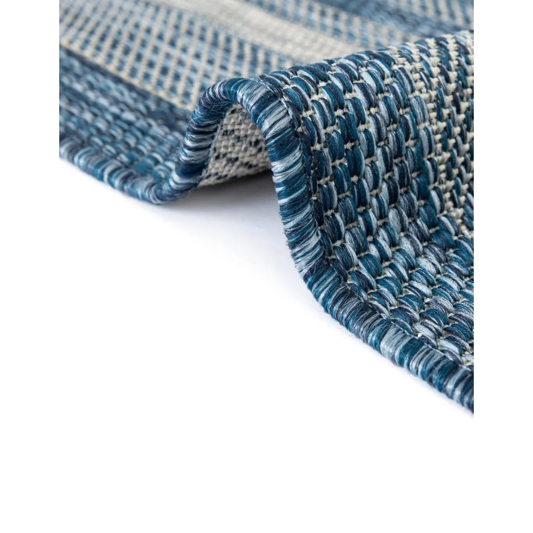 Swanee Blue Indoor / Outdoor Area Rug Arlmont & Co. Rug Size: Oval 3'3" x 5'3"