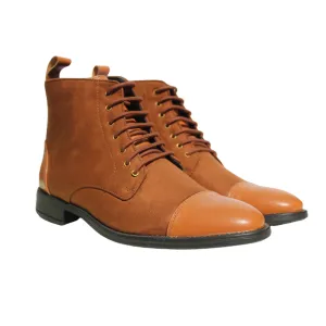 Tan High Ankle Military Boots
