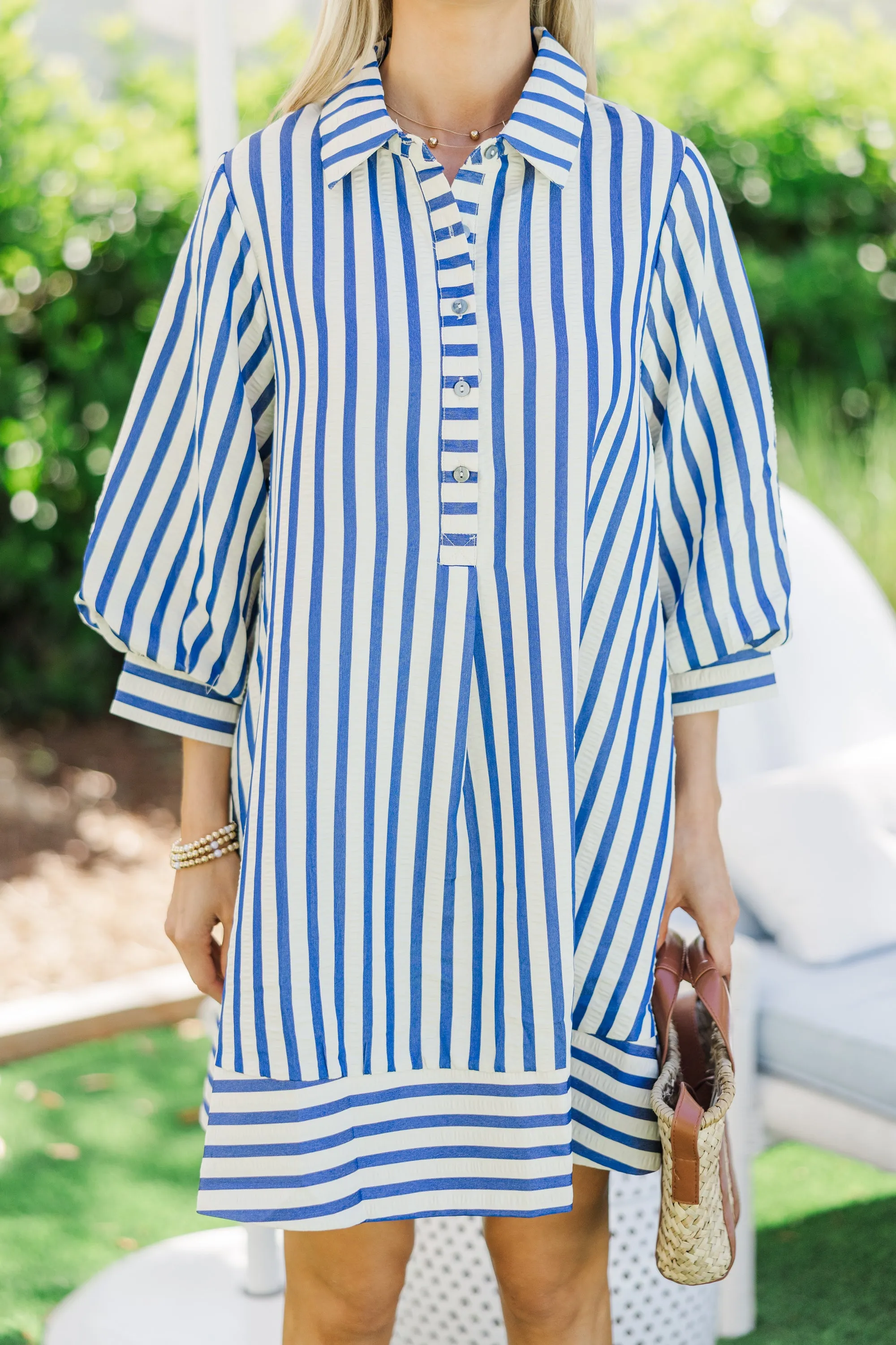 The Carefree Blue Striped Dress
