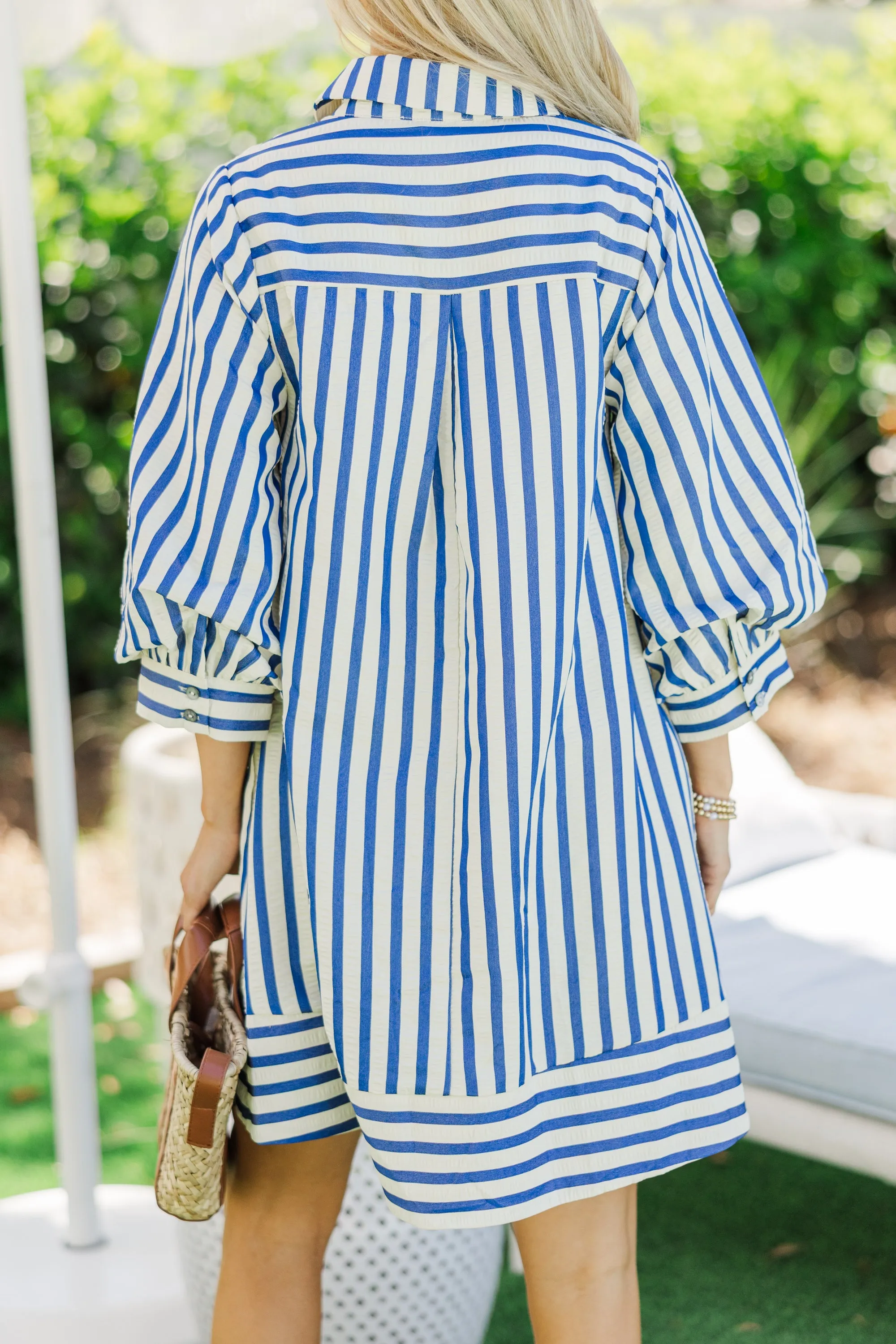 The Carefree Blue Striped Dress