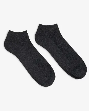 UTILITEES Mixed Cotton Sneaker Socks - Charcoal Grey