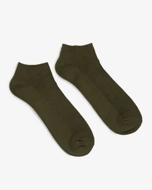 UTILITEES Mixed Cotton Sneaker Socks - Khaki